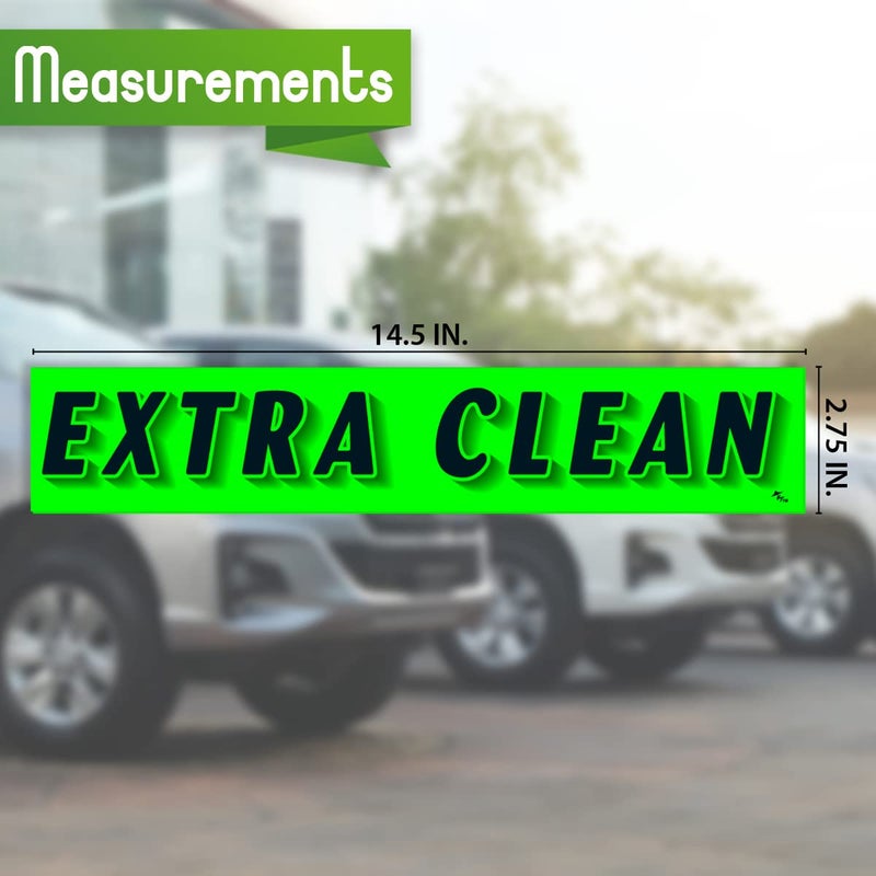 Versa-Tags Chartreuse Green Vinyl Slogan Stickers - 12-Pack for Car Dealer Windshield Advertising, Perfect for Used/New Car Truck RV Lots Slogan-Extra-Clean-Stickers - Image 2